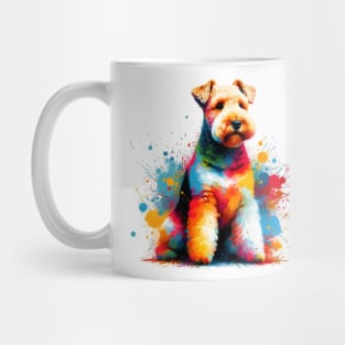 Vibrant Lakeland Terrier in Colorful Splash Art Mug